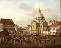 Praça do Mercado em Varsóvia com a Igreja de São Casimiro, de Bernardo Bellotto Canaletto, 1770.