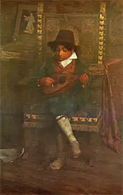 Belmiro de Almeida, Menino com Bandolim, c.1893, óleo sobre tela, 150 × 100&nbsp;cm, Acervo da Pinacoteca do Estado de São Paulo