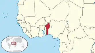 Localização de Benim
