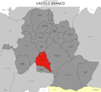 Localização no município de Castelo Branco
