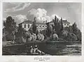 Bentley Priory, 1788–1801, mostrado c.1800; foi remodelado mais tarde