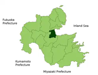 Localização de Beppu