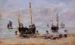 Berck, Fishermen at Low Tide.