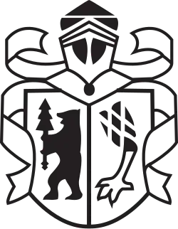 Uma versão altamente estilizada do brasão combinado Berenberg / Gossler, usado como logotipo pelo Berenberg Bank