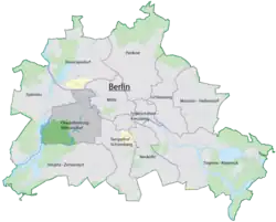 The location of Charlottenburg-Wilmersdorf in Berlin.