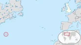 Localização das Bermudas no Atlântico Norte