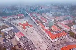 Białystok — vista geral, praça Kościuszki, museu