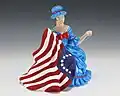 Betsy Ross em escultura de porcelana no acervo da Biblioteca Presidencial Gerald Ford