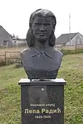 Busto de Lepa Radić no parque de Bistrica