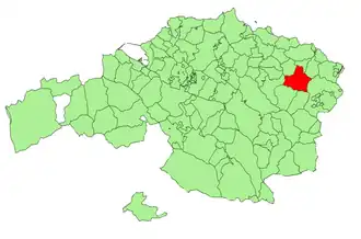Localização do município de Aulestia na Biscaia
