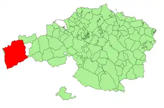 Localização do município de Valle de Carranza na Biscaia