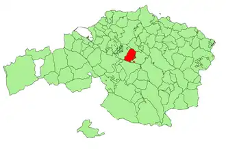 Localização do município de Lezama na Biscaia