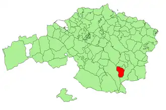 Localização do município de Mañaria na Biscaia