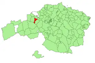 Localização do município de Ortuella na Biscaia
