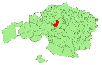 Localização do município de Zamudio na Biscaia