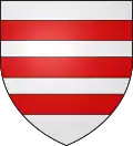 Argento, três barras gules