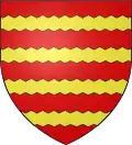 Gules, quatro burelas dentadas Or