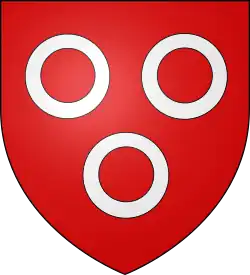 3 aneletes—Gules, três aneletes em pila argento; De gueules à trois annelets d'argent— Mâcon, França