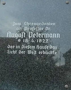 Placa comemorativa em Bleicherode.