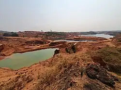 Lagoas resultantes da escavação de Cassiterita no Garimpo Bom Futuro