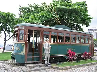 O tradicional bonde de Santos CSIC 46.