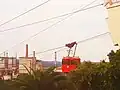 Vista parcial do bonde aéreo. Aos fundos a unidade Monte Alegre da Klabin.