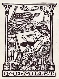Bookplate of Francis Davis Millet