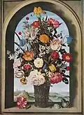 Ambrosius Bosschaert: Vaso de flores à janela, c. 1620