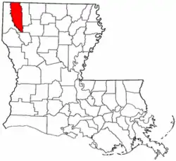 Localização da paróquia no Estado de Louisiana