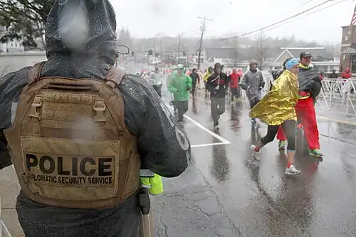 Boston 2018, disputada sob chuva, vento, granizo e 6&nbsp;°C de temperatura.