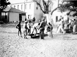 Box hockey sendo praticado em Miami, Flórida, em 1935