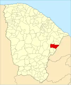 Localização de Alto Santo no Ceará