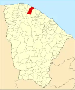 Localização de Amontada no Ceará