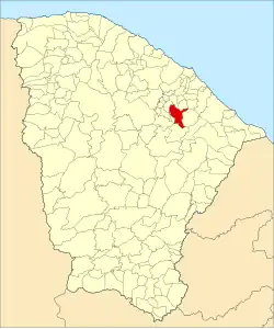 Localização de Aracoiaba no Ceará