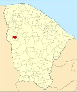Localização de Ararendá no Ceará