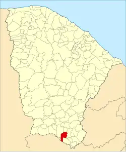 Localização de Barbalha no Ceará