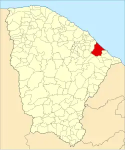 Localização de Beberibe no Ceará