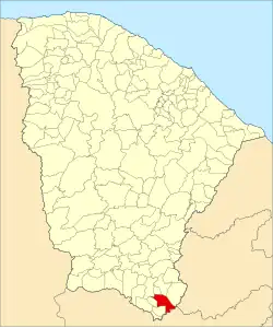Localização de Brejo Santo no Ceará