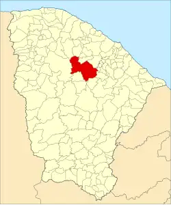 Localização de Canindé no Ceará