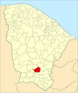 Localização de Cariús no Ceará