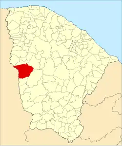 Localização de Crateús no Ceará