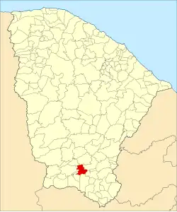 Localização de Farias Brito no Ceará