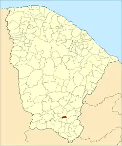 Localização de Granjeiro no Ceará