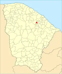 Localização de Guaramiranga no Ceará
