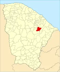 Localização de Ibaretama no Ceará