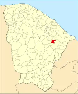 Localização de Ibicuitinga no Ceará