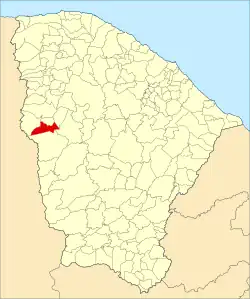 Localização de Ipaporanga no Ceará