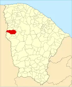 Localização de Ipueiras no Ceará
