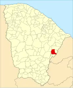 Localização de Iracema no Ceará