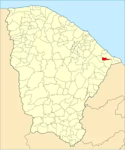 Localização de Itaiçaba no Ceará